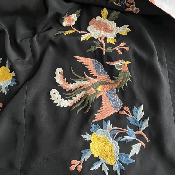 Top Shop Kimono Size 6 Black/Peach Reversible - Picture 9 of 12